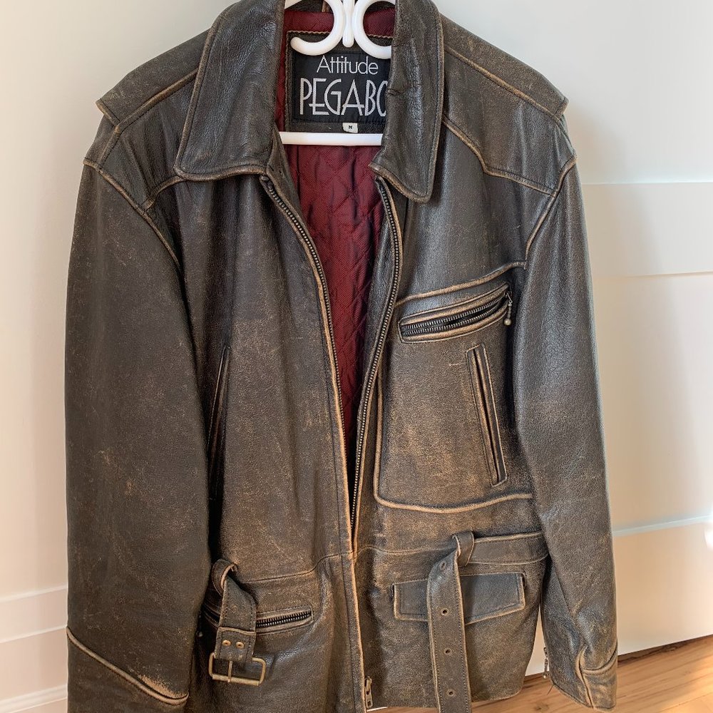Pegabo Vintage Genuine Leather Men's Jacket